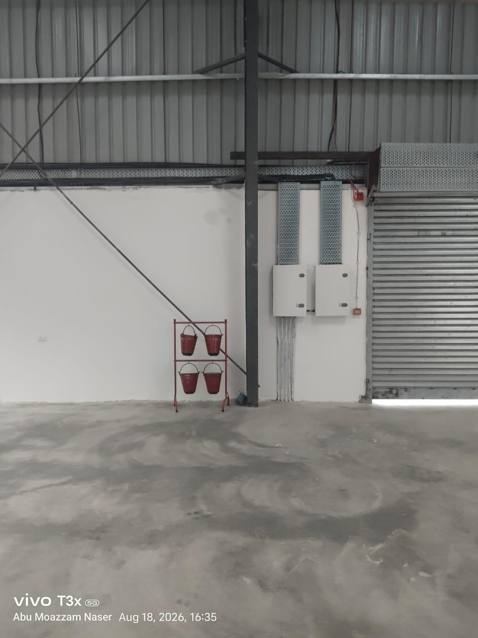 Industrial services wall with cable routes and shutter at the Ranchi plant