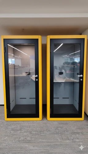 Completed enclosed pods · Saarthee Technology office, Magnum Global Park, Gurugram